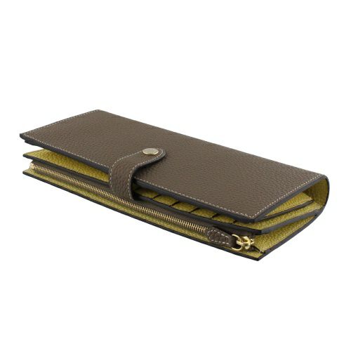 ボナベンチュラ 長財布 レディース エトープ×イエロー ベルテッド マルチ ロング ウォレット シュリンクレザー BONAVENTURA BWAT32 ETYE