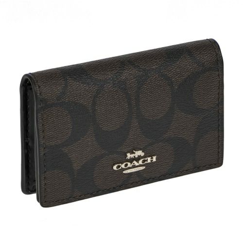 コーチ アウトレット 名刺入れ レディース ブラウン/ブラック COACH OUTLET 91681 IMAA8