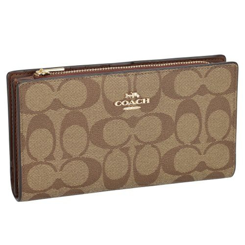 コーチ アウトレット 長財布 レディース カーキ/サドル COACH OUTLET C8714 IME74