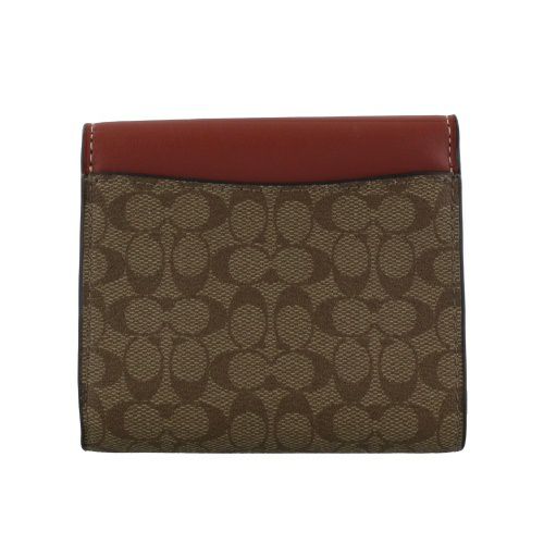 コーチ アウトレット 三つ折り財布 レディース カーキ/テラコッタ COACH OUTLET CF369 IMS4L