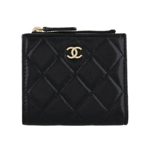 シャネル 二つ折り財布 レディース ブラック CHANEL AP3388 B10583 