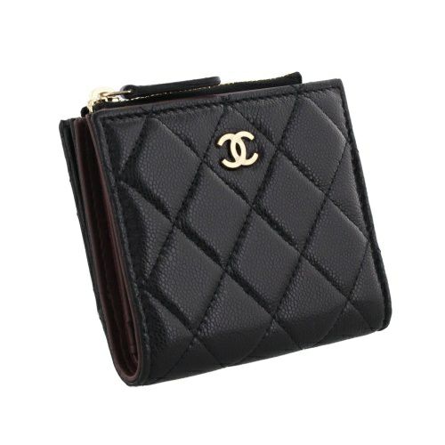 シャネル 二つ折り財布 レディース ブラック CHANEL AP3388 B10583  