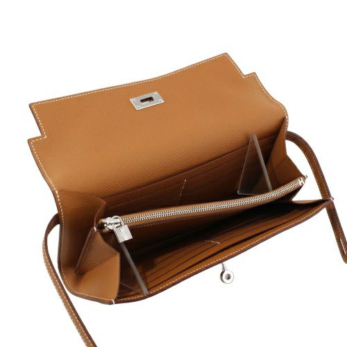 エルメス ケリーロング ゴールド ヴォーエプソン シルバー金具 B