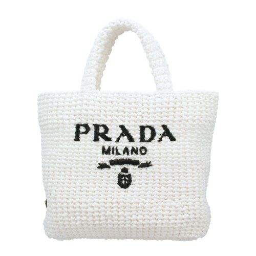 プラダ トートバッグ レディース ホワイト スモール クロシェ トートバッグ PRADA 1BG422 V OOL 2C2T F0009 BIANCO  | GINZA LoveLove（ラブラブ）