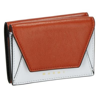 マルニ 三つ折り財布 レディース ブラウン MUSEO TRIFOLD YEN WALLET TONE MARNI PFMO0056U1 P2644 Z529N RUST CLOUD