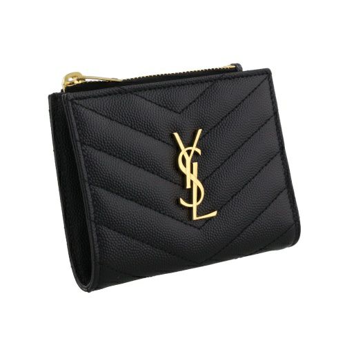 サンローラン 二つ折り財布 レディース ブラック  SAINT LAURENT PARIS 575879 BOW01 1000 BLACK