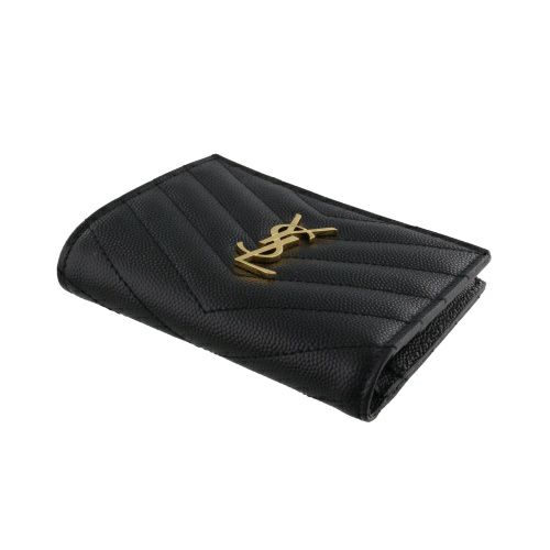 サンローラン 二つ折り財布 レディース ブラック  SAINT LAURENT PARIS 575879 BOW01 1000 BLACK