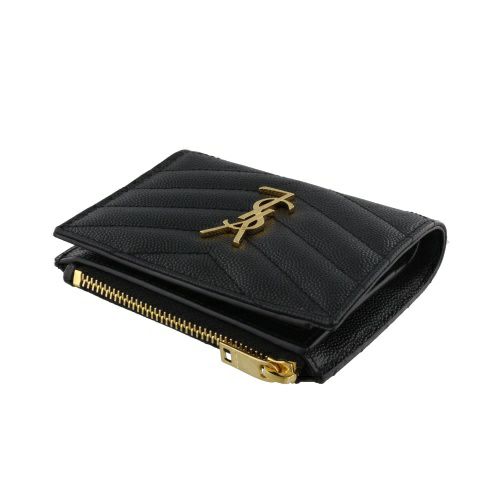 サンローラン 二つ折り財布 レディース ブラック  SAINT LAURENT PARIS 575879 BOW01 1000 BLACK