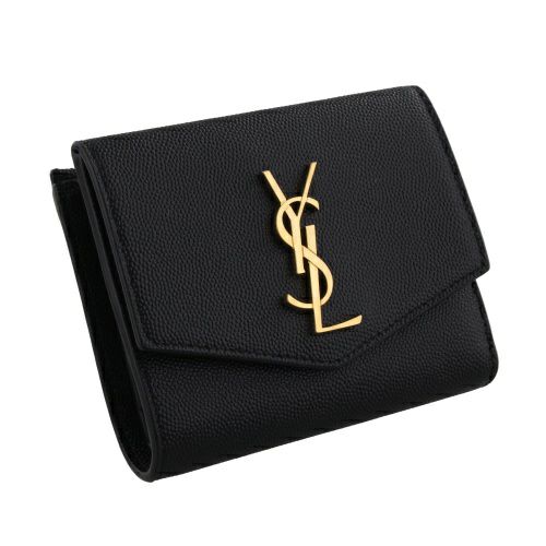 サンローラン 二つ折り財布 レディース ブラック  SAINT LAURENT PARIS 582296 1GF0J 1000 BLACK