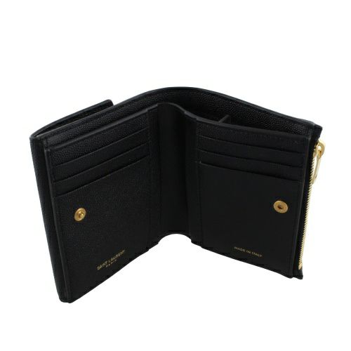 サンローラン 二つ折り財布 レディース ブラック  SAINT LAURENT PARIS 582296 1GF0J 1000 BLACK