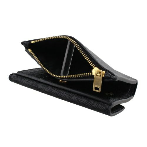 サンローラン 二つ折り財布 レディース ブラック  SAINT LAURENT PARIS 582296 1GF0J 1000 BLACK