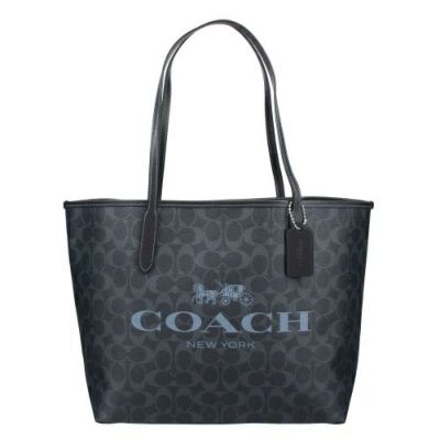 コーチ アウトレット トートバッグ レディース シグネチャー ネイビー COACH OUTLET CP074 SVN2V デニム/ミッドナイトネイビー  | GINZA LoveLove（ラブラブ）