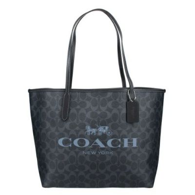 コーチ アウトレット トートバッグ レディース シグネチャー ネイビー COACH OUTLET CP074 SVN2V デニム/ミッドナイトネイビー