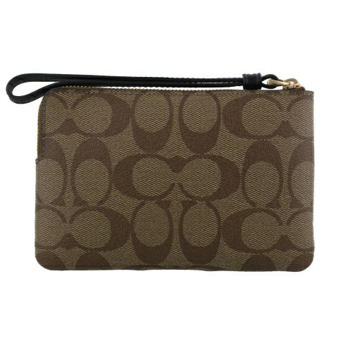 コーチ アウトレット ポーチ レディース シグネチャー ブラウン COACH OUTLET 58035 IMCBI カーキ/ブラック