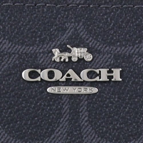 新品　COACH 長財布　コーチ　二つ折り財布　レディース メンズ シルバー　ネイビー