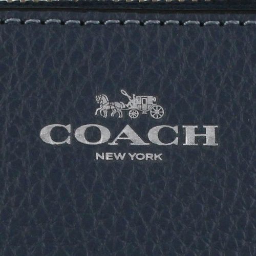 コーチ アウトレット ポーチ レディース ペブルド レザー コーナー ジップ リストレット ネイビー COACH OUTLET CP483 SV/DE