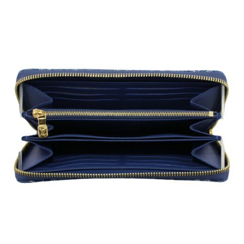 ルイヴィトン 長財布 レディース ジッピー･ウォレット モノグラム･デニム ブルー LOUIS VUITTON M82958