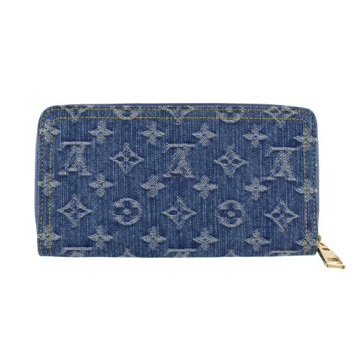 ルイヴィトン 長財布 レディース ジッピー･ウォレット モノグラム･デニム ブルー LOUIS VUITTON M82958