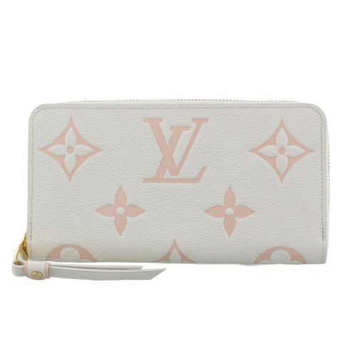 ルイヴィトン 長財布 モノグラムアンプラント LOUIS VUITTON M83309 ラテホワイト シャマロウピンク