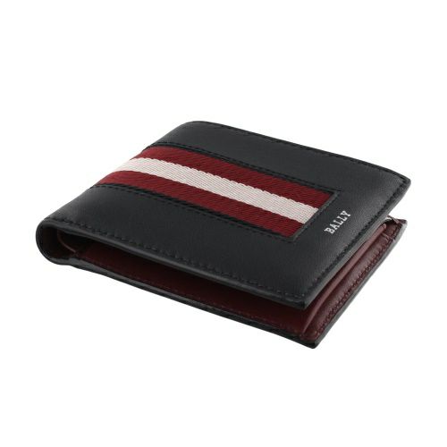 バリー 二つ折り財布 メンズ BALEN ブラック BALLY 6302798 ブラック レッド