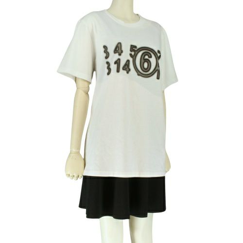 エムエム6 メゾンマルジェラ Tシャツ 半袖 レディース ホワイト MM6 MAISON MARGIELA S52GC0277S24312 101  WHITE M ロゴ