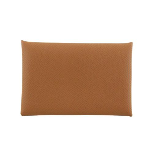 エルメス カードケース 名刺入れ カルヴィ ブラウン HERMES ゴールド  