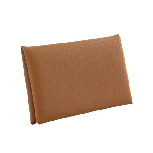 エルメス カードケース 名刺入れ カルヴィ ブラウン HERMES ゴールド  