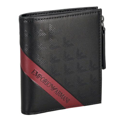 エンポリオアルマーニ 二つ折り財布 メンズ ブラック EMPORIO ARMANI  