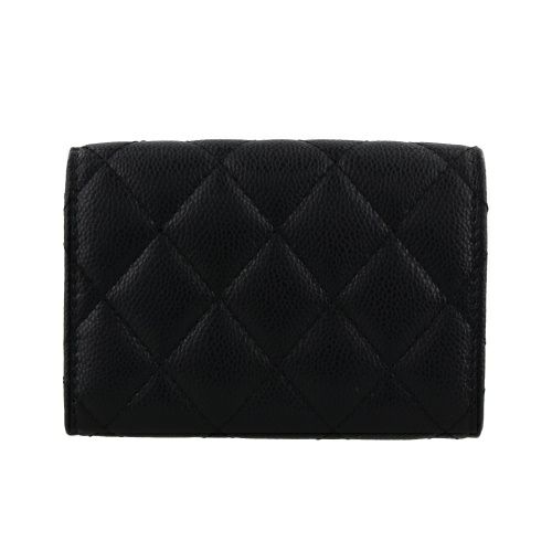 シャネル 三つ折り財布 レディース CHANEL AP0230 B10583 C3906 ブラック