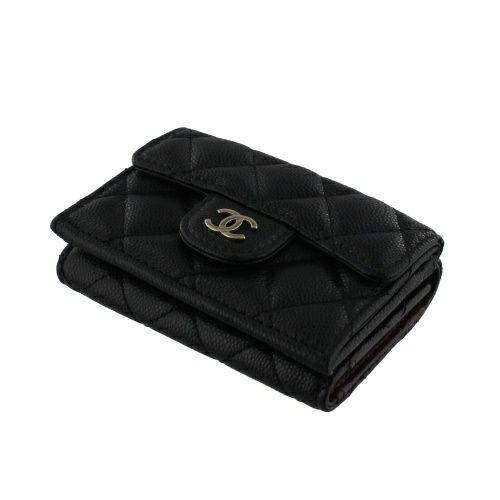 シャネル 三つ折り財布 レディース CHANEL AP0230 B10583 C3906 ブラック