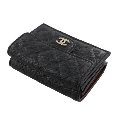 シャネル 三つ折り財布 レディース CHANEL AP0230 Y33352 C3906 ブラック