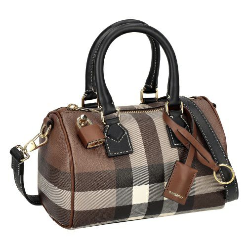 バーバリー ハンドバッグ レディース ミニ ジャイアントチェックボウリングバッグ ブラウン BURBERRY 8069663 A9011