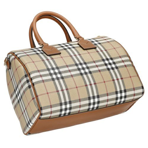 バーバリー ハンドバッグ レディース MEDIUM BOWLING BAG ミディアム ボウリングバッグ ブラウン BURBERRY 8071355  A9534