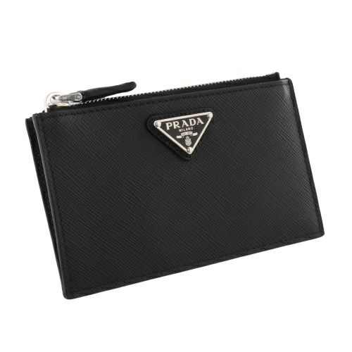 プラダ コインケース フラグメントケース レディース SAFFIANO TRIANGOLO ブラック PRADA 2MC086 QHH F0002  NERO | GINZA LoveLove（ラブラブ）