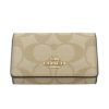 コーチ アウトレット キーケース レディース シグネチャー COACH OUTLET 77998 IMR6D ライトベージュ/ピンク
