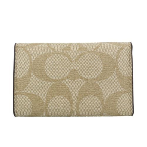 コーチ アウトレット キーケース レディース シグネチャー COACH OUTLET 77998 IMR6D ライトベージュ/ピンク