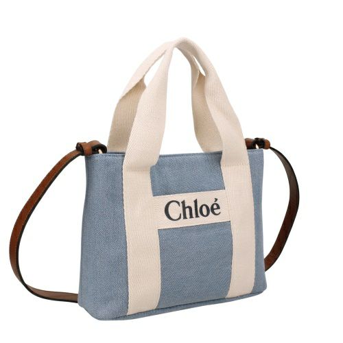 クロエ トートバッグ レディース Chloe Kids クロエ キッズ ミニトート ブルー CHLOE C20046 Z10 Denim Blue