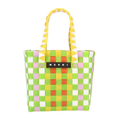 マルニ トートバッグ バスケットバッグ かごバッグ カゴ ロゴタグ レディース MARNI M00178M00IW 536 L.GREEN YELLOW