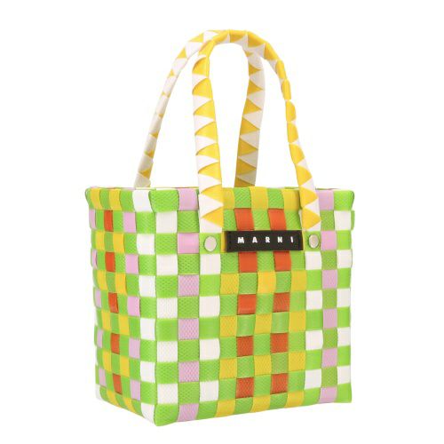 マルニ トートバッグ バスケットバッグ かごバッグ カゴ ロゴタグ レディース MARNI M00178M00IW 536 L.GREEN YELLOW
