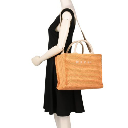 マルニ トートバッグ かごバッグ カゴ レディース オレンジ MARNI 