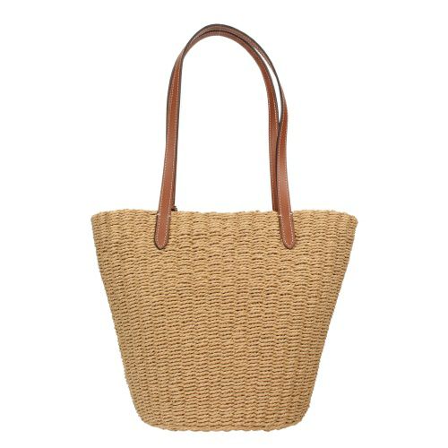 コーチ トートバッグ レディース ストロー トート ブラウン COACH CQ785 B4TXI B4 DARK NATURAL ブラス ダークナチュラル