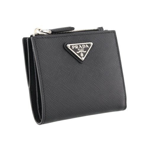 プラダ 二つ折り財布 メンズ SAFFIANO TRIANGOLO ブラック PRADA 2ML049 QHH F0002 NERO