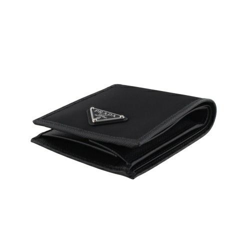 プラダ 二つ折り財布 メンズ TESSUTO SAFFIANO ブラック PRADA 2MO738  