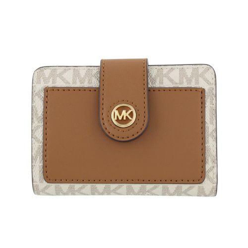 マイケルコース 二つ折り財布 レディース ブラウン MICHAEL KORS 34R4G0KF5B 149 VANILLA/ACRN