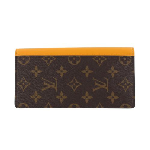 ルイヴィトン 長財布 メンズ ポルトフォイユ・ブラザ NM ブラウン LOUIS VUITTON M82551 オレンジ