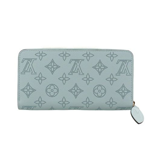 ルイヴィトン 長財布 レディース マヒナ ジッピー・ウォレット ブルー  