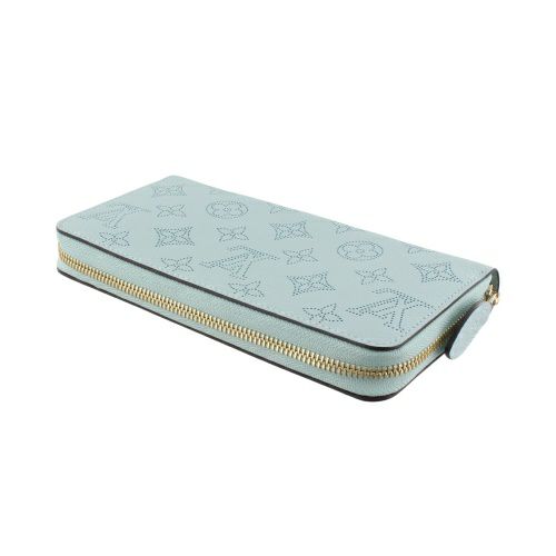 ルイヴィトン 長財布 レディース マヒナ ジッピー・ウォレット ブルー  