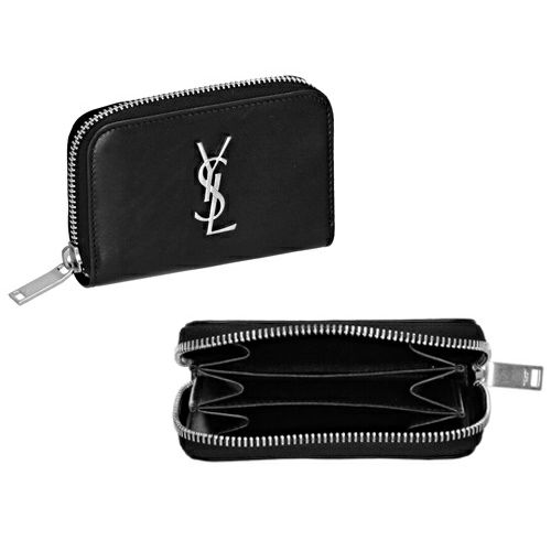 サンローラン コインケース メンズ ブラック SAINT LAURENT PARIS  