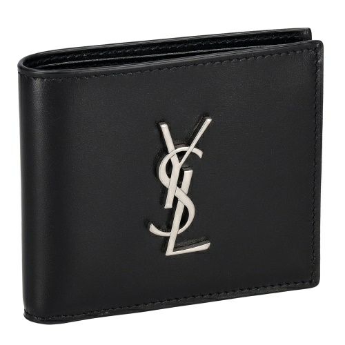 サンローラン 二つ折り財布 メンズ ブラック SAINT LAURENT PARIS  