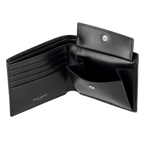 サンローラン 二つ折り財布 メンズ ブラック SAINT LAURENT PARIS  